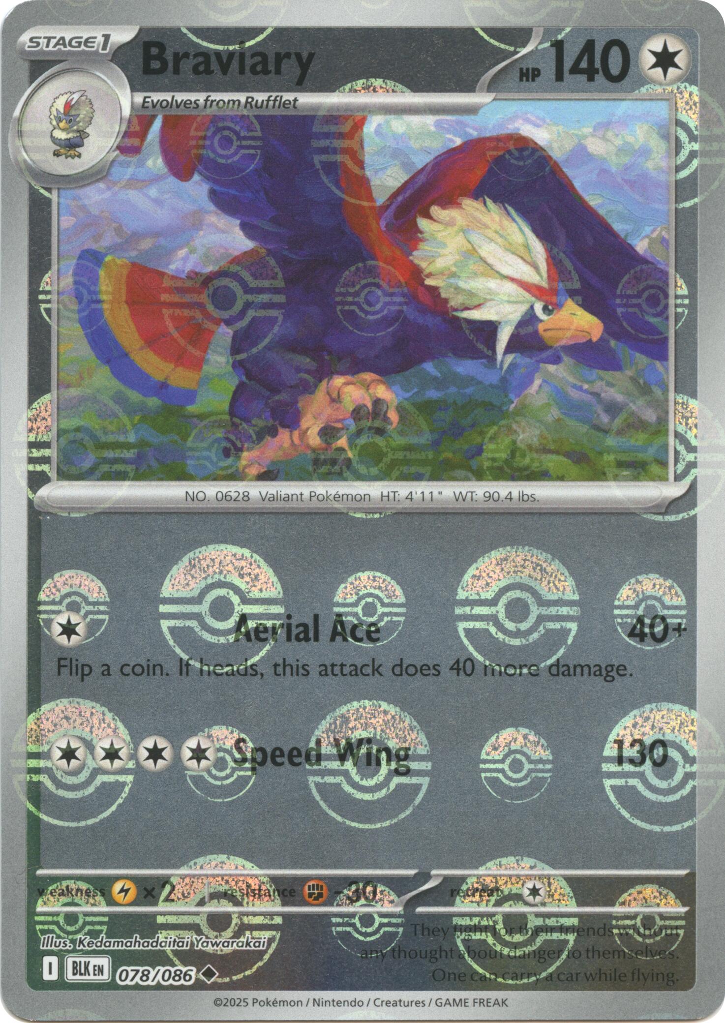 Braviary (078/086) (Poke Ball Pattern) [Scarlet & Violet: Black Bolt] | L.A. Mood Comics and Games