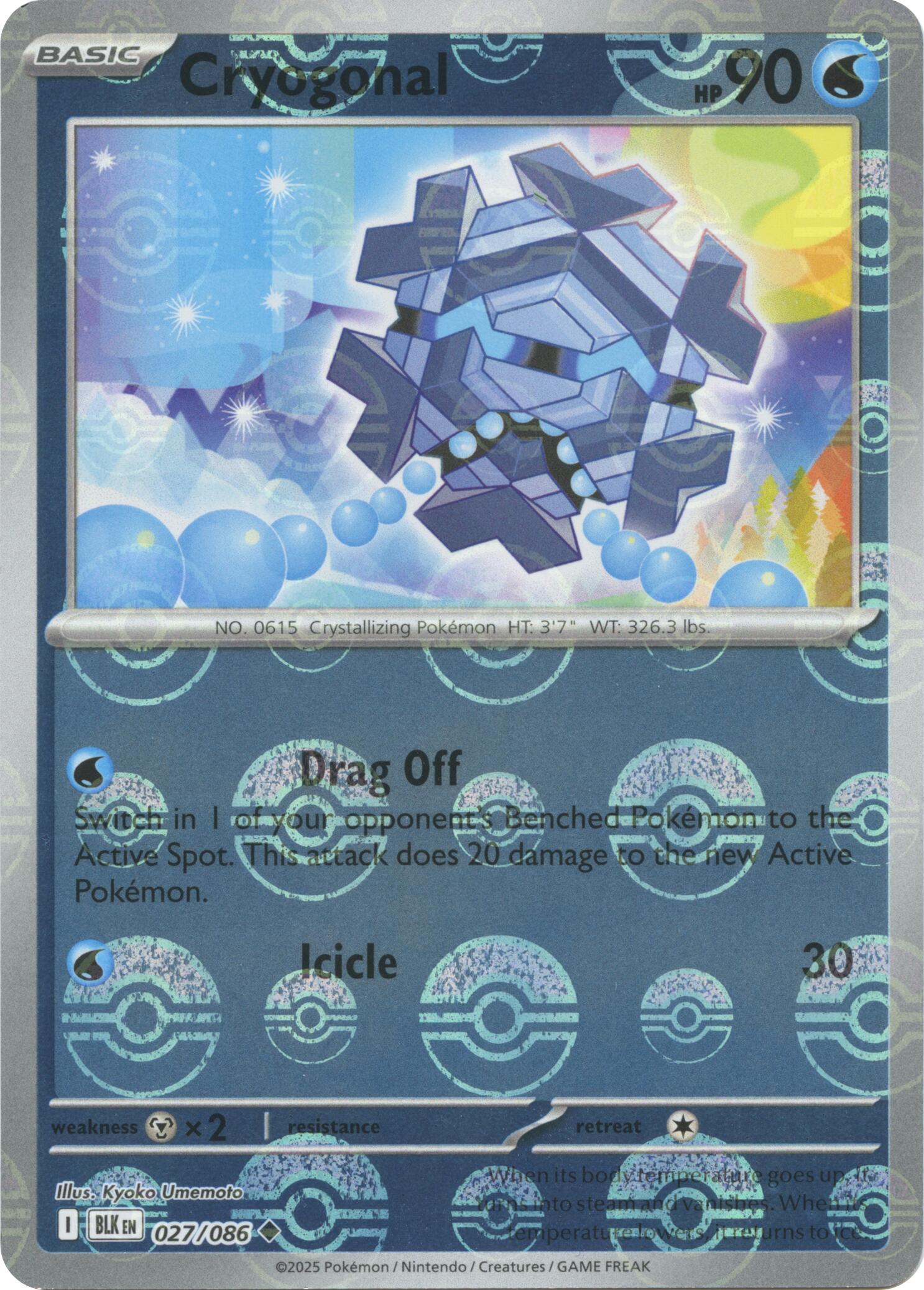 Cryogonal (027/086) (Poke Ball Pattern) [Scarlet & Violet: Black Bolt] | L.A. Mood Comics and Games