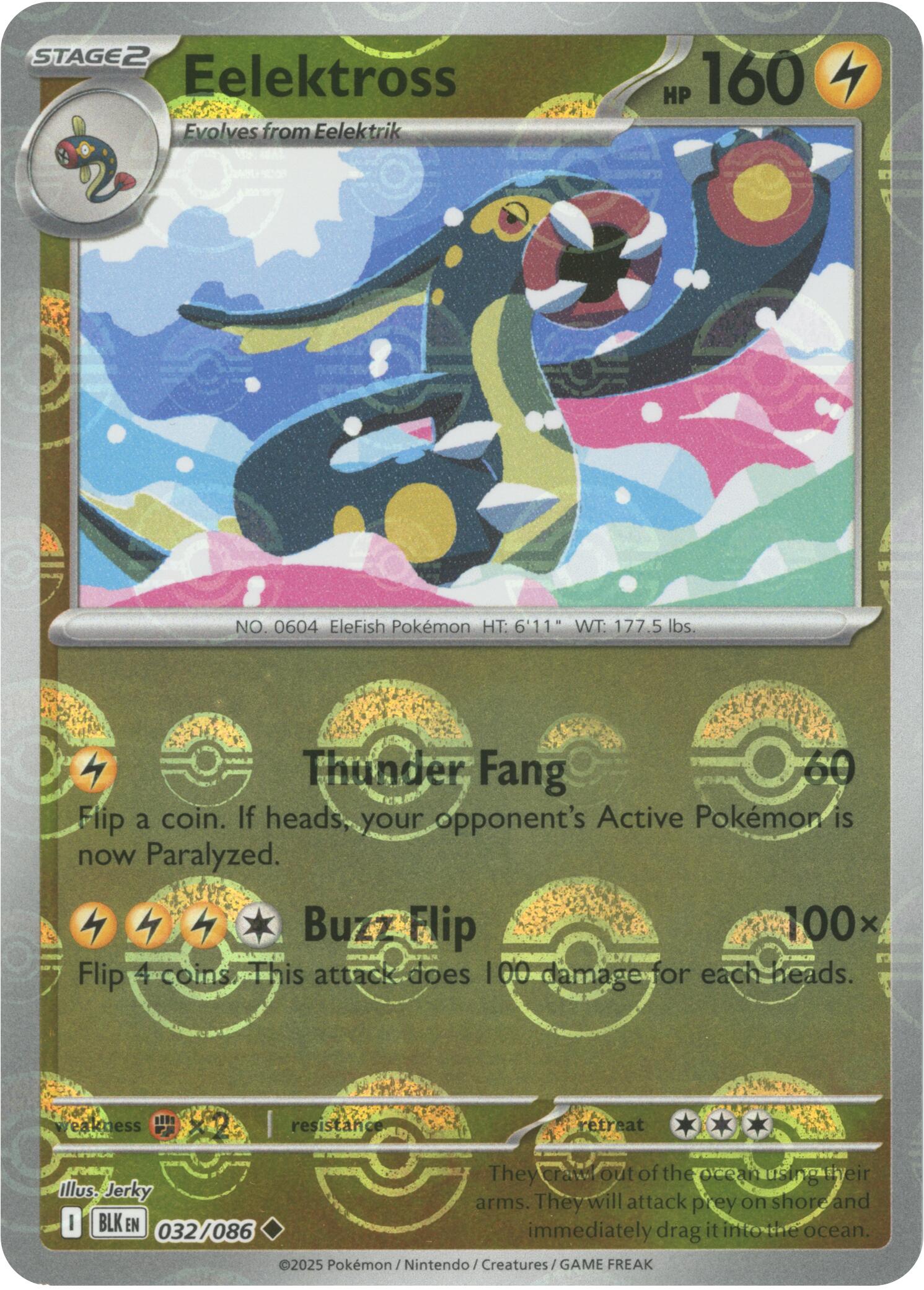 Eelektross (032/086) (Poke Ball Pattern) [Scarlet & Violet: Black Bolt] | L.A. Mood Comics and Games