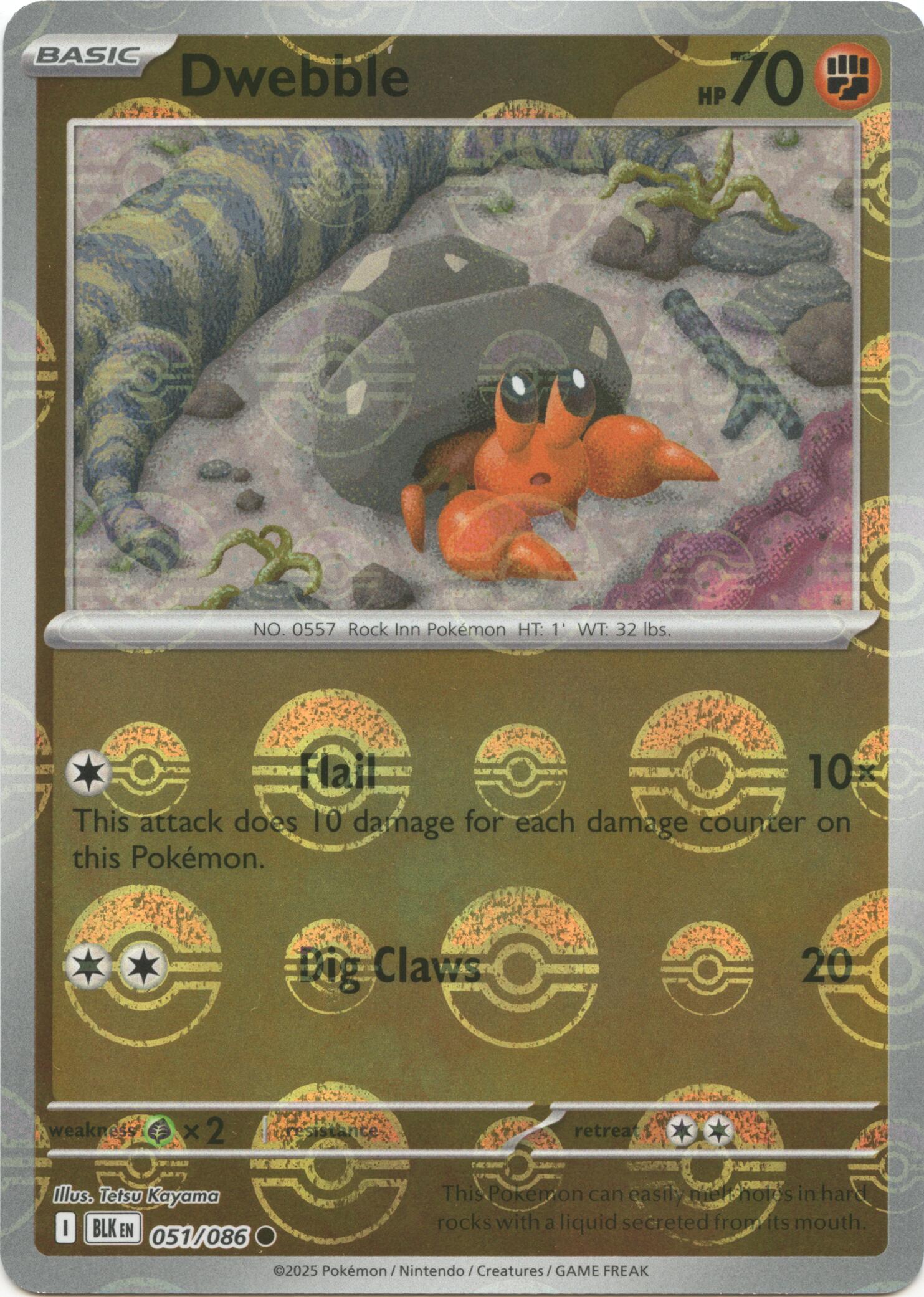 Dwebble (051/086) (Poke Ball Pattern) [Scarlet & Violet: Black Bolt] | L.A. Mood Comics and Games