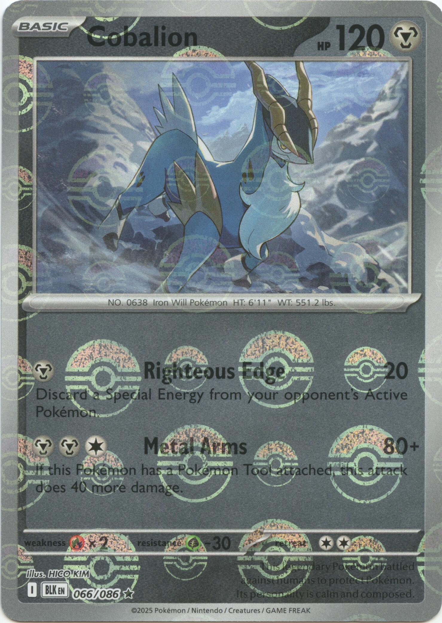 Cobalion (066/086) (Poke Ball Pattern) [Scarlet & Violet: Black Bolt] | L.A. Mood Comics and Games