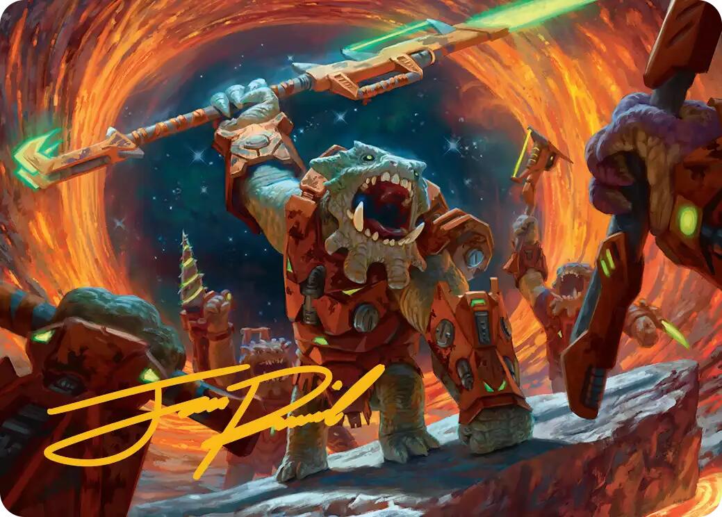 Frontline War-Rager Art Card (Gold-Stamped Signature) [Edge of Eternities Art Series] | L.A. Mood Comics and Games