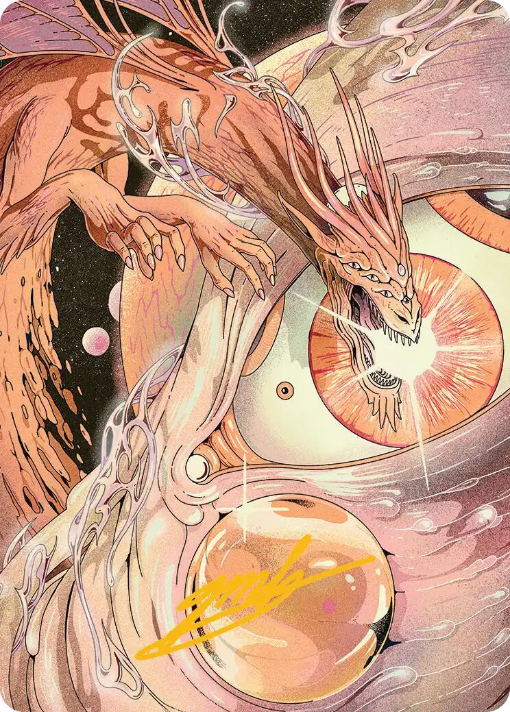 Nova Hellkite Art Card (40/54) (Gold-Stamped Signature) [Edge of Eternities Art Series] | L.A. Mood Comics and Games