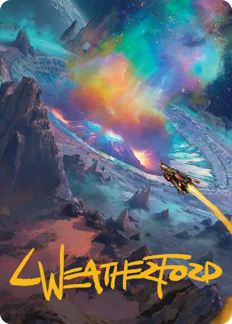 Meteor Crater Art Card (Gold-Stamped Signature) [Edge of Eternities Art Series] | L.A. Mood Comics and Games