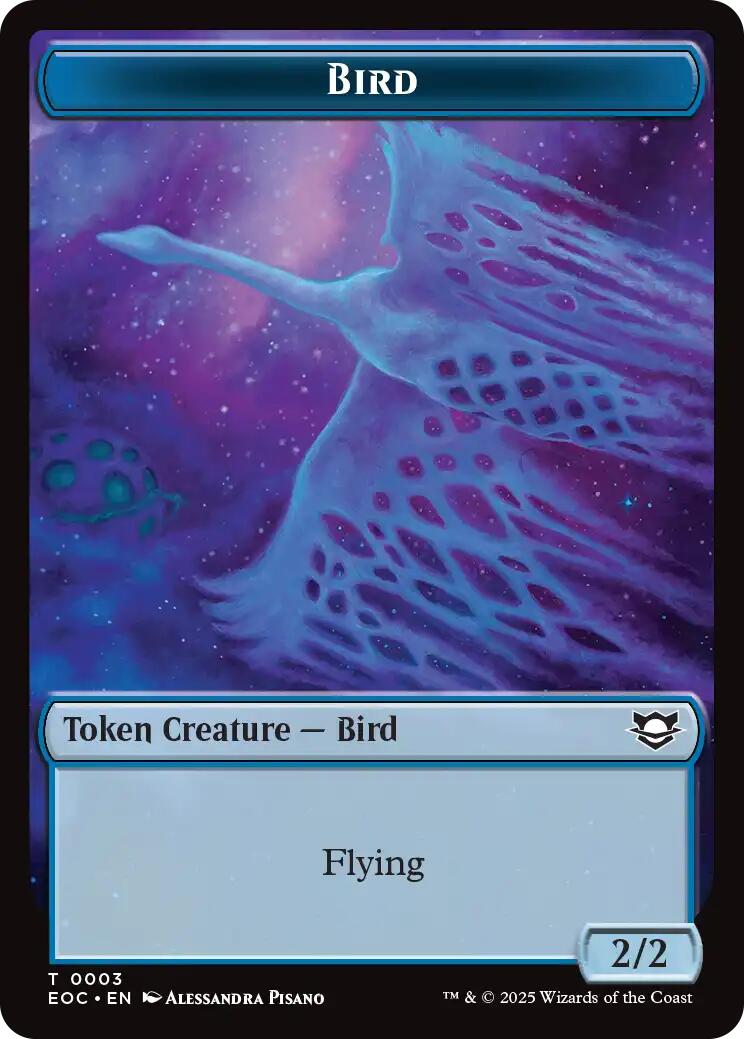 Bird // Golem (0012) Double-Sided Token [Edge of Eternities Commander Tokens] | L.A. Mood Comics and Games