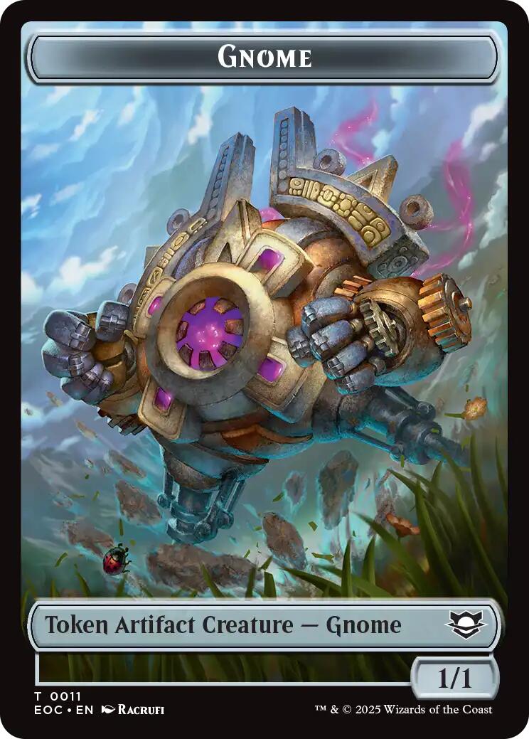 Gnome // Golem (0014) Double-Sided Token [Edge of Eternities Commander Tokens] | L.A. Mood Comics and Games