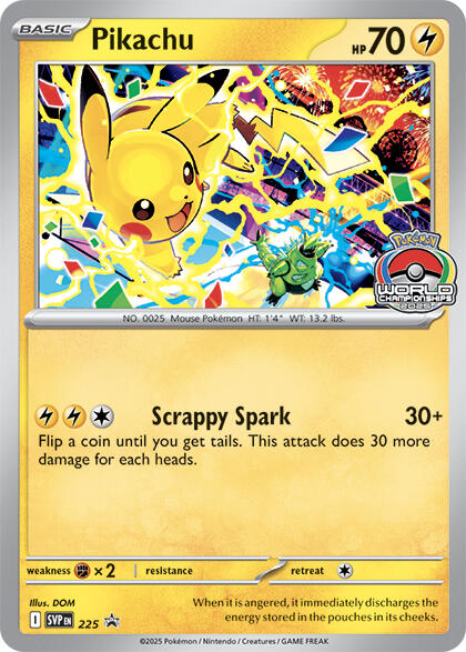 Pikachu (225) (World Championship 2025) [Scarlet & Violet: Black Star Promos] | L.A. Mood Comics and Games
