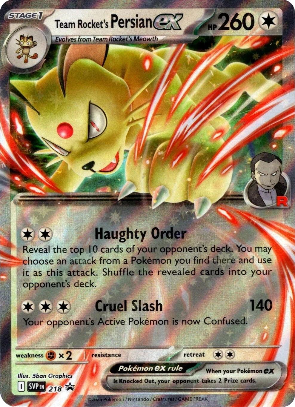 Team Rocket's Persian ex (218) [Scarlet & Violet: Black Star Promos] | L.A. Mood Comics and Games