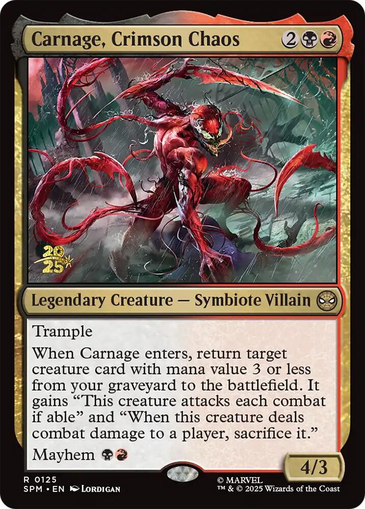 Carnage, Crimson Chaos [Marvel's Spider-Man Prerelease Promos] | L.A. Mood Comics and Games