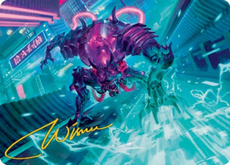 Surgehacker Mech Art Card (Gold-Stamped Signature) [Kamigawa: Neon Dynasty Art Series] | L.A. Mood Comics and Games