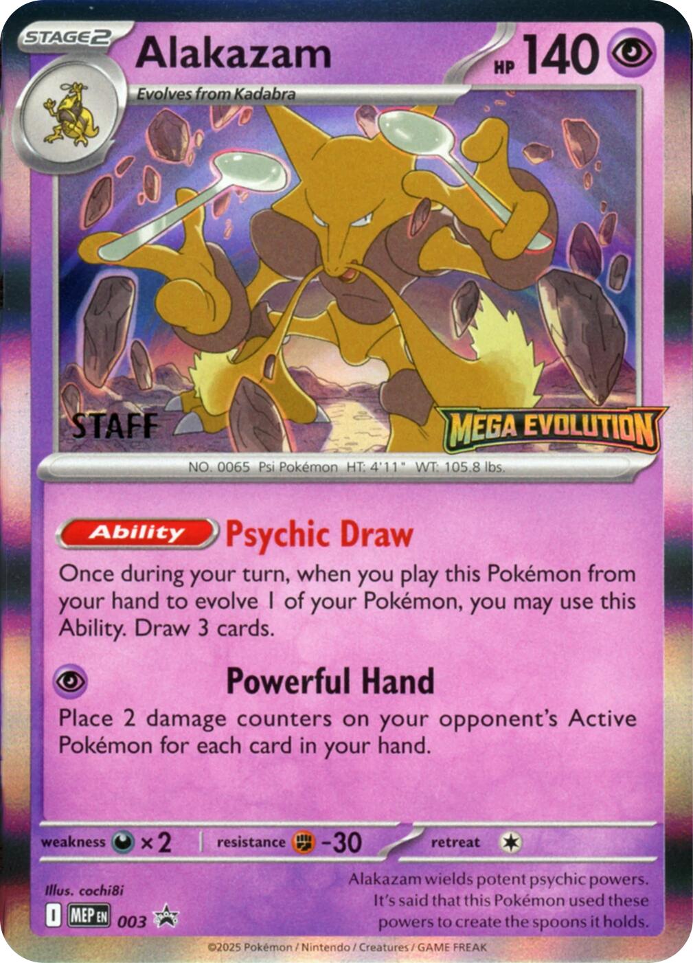 Alakazam (003) (Staff) [Mega Evolutions Promo] | L.A. Mood Comics and Games