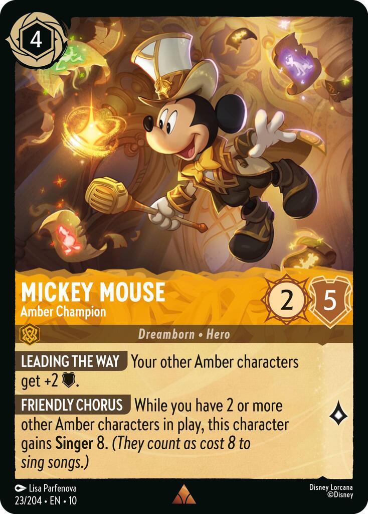 Mickey Mouse - Amber Champion (23/204) [Whispers in the Well] | L.A. Mood Comics and Games