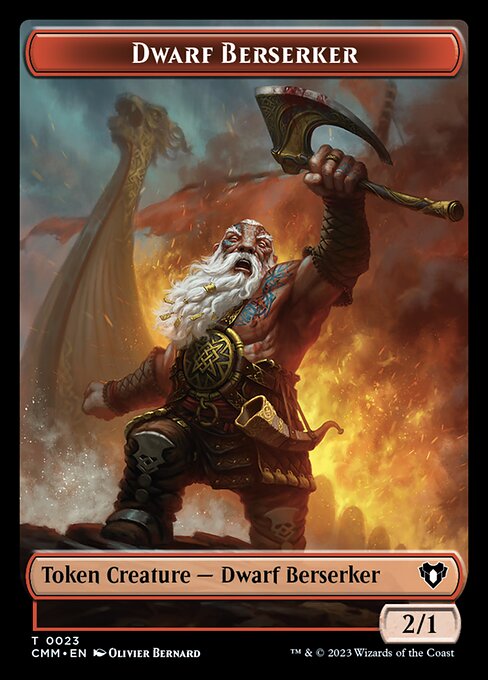 Human Soldier // Dwarf Berserker Double-Sided Token [Commander Masters Tokens] | L.A. Mood Comics and Games