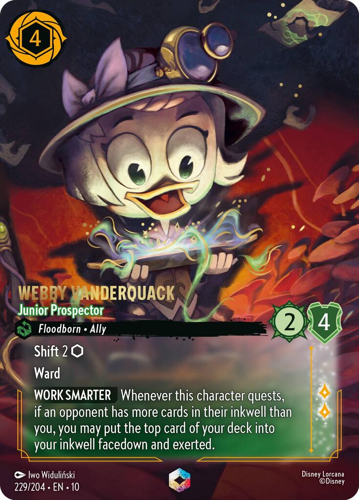Webby Vanderquack - Junior Prospector (Enchanted) (229/204) [Whispers in the Well] | L.A. Mood Comics and Games