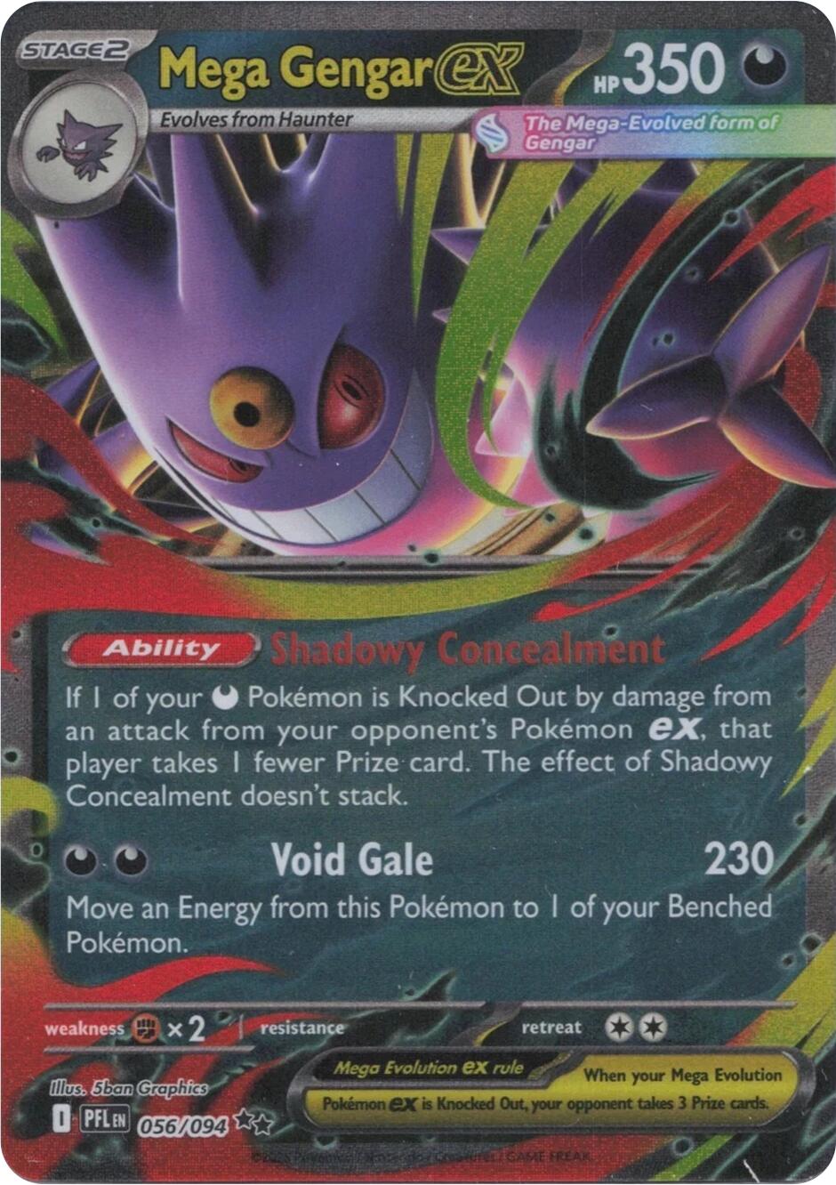 Mega Gengar ex (056/094) [Mega Evolution: Phantasmal Flames] | L.A. Mood Comics and Games