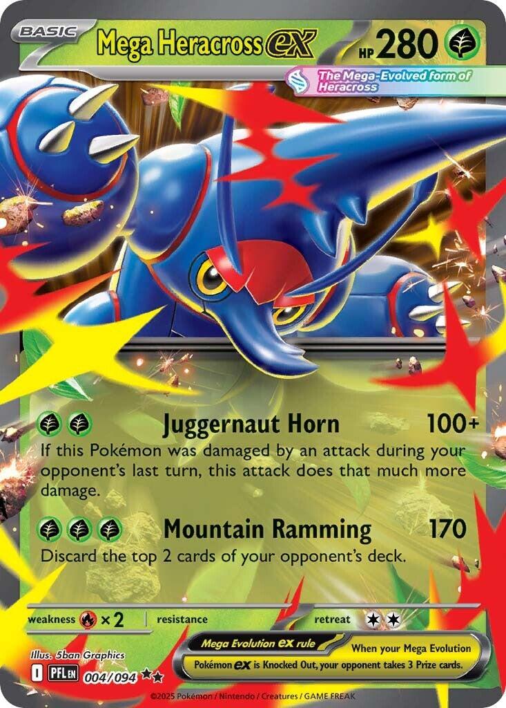 Mega Heracross ex (004/094) [Mega Evolution: Phantasmal Flames] | L.A. Mood Comics and Games