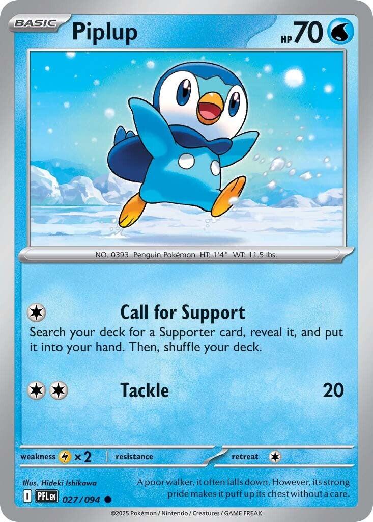 Piplup (027/094) [Mega Evolution: Phantasmal Flames] | L.A. Mood Comics and Games