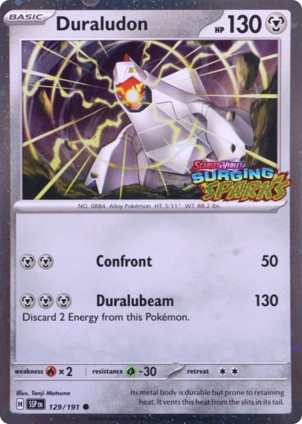 Duraludon (129/191) (Surging Sparks Stamp) [Scarlet & Violet: Surging Sparks] | L.A. Mood Comics and Games