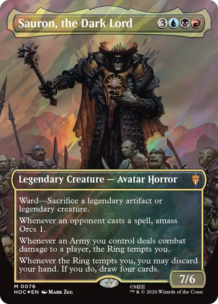 Sauron, the Dark Lord (Borderless) (Surge Foil) [The Hobbit: Eternal-Legal] | L.A. Mood Comics and Games