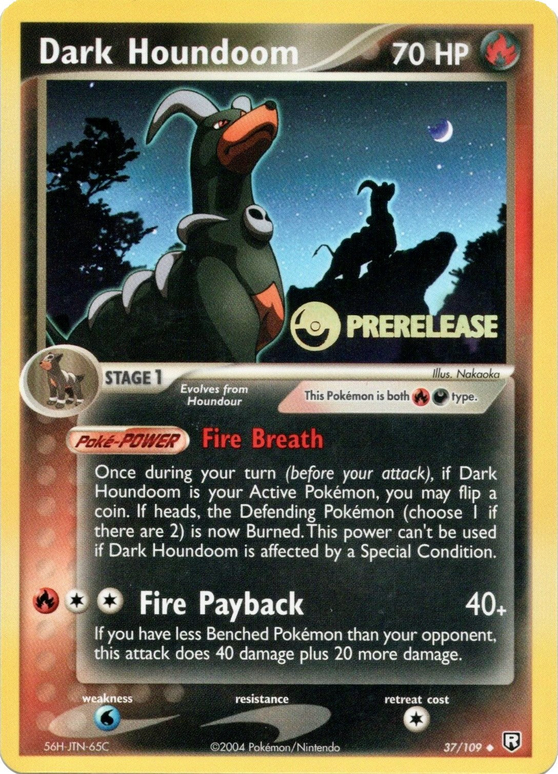 Dark Houndoom (37/109) (Prerelease Promo) [EX: Team Rocket Returns] | L.A. Mood Comics and Games