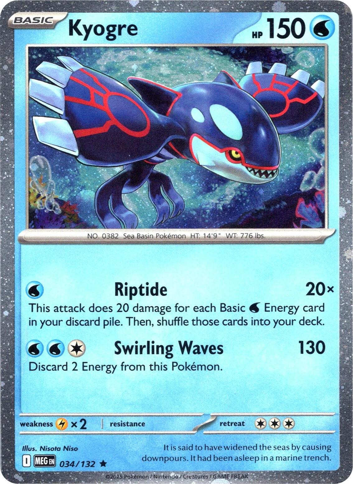 Kyogre (034/132) (Cosmos Holo) [Miscellaneous Cards] | L.A. Mood Comics and Games