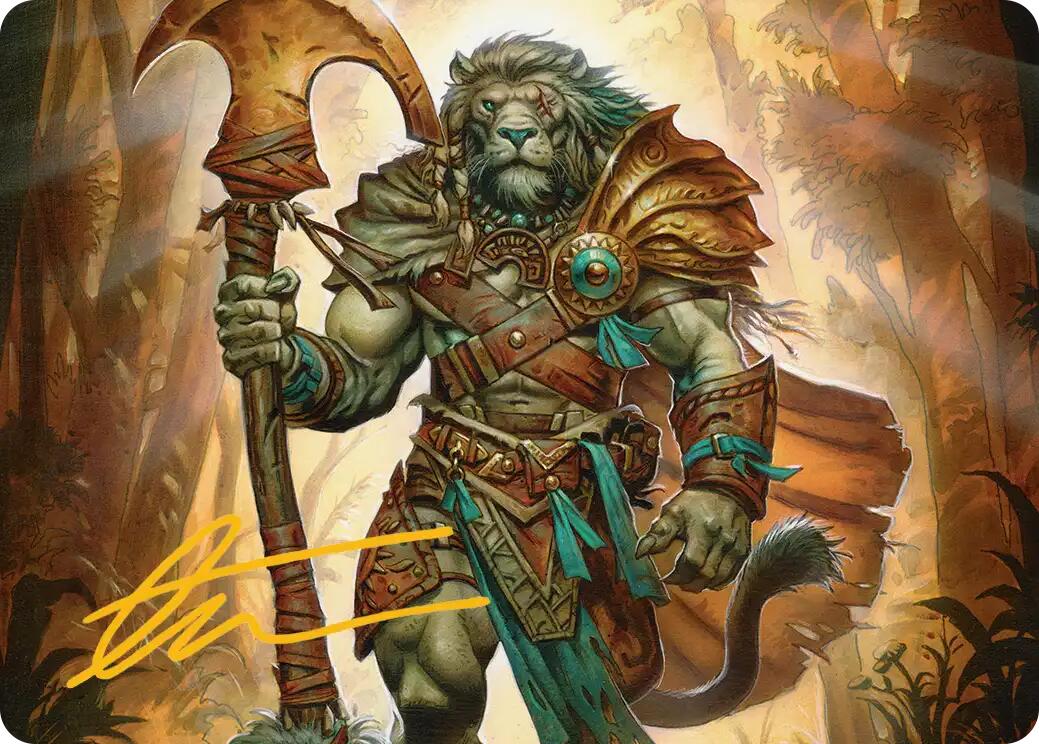 Ajani, Outland Chaperone Art Card (Gold-Stamped Signature) [Lorwyn Eclipsed Art Series] | L.A. Mood Comics and Games