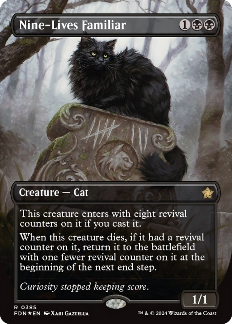 Nine-Lives Familiar (Borderless Mana Foil) [Foundations] | L.A. Mood Comics and Games