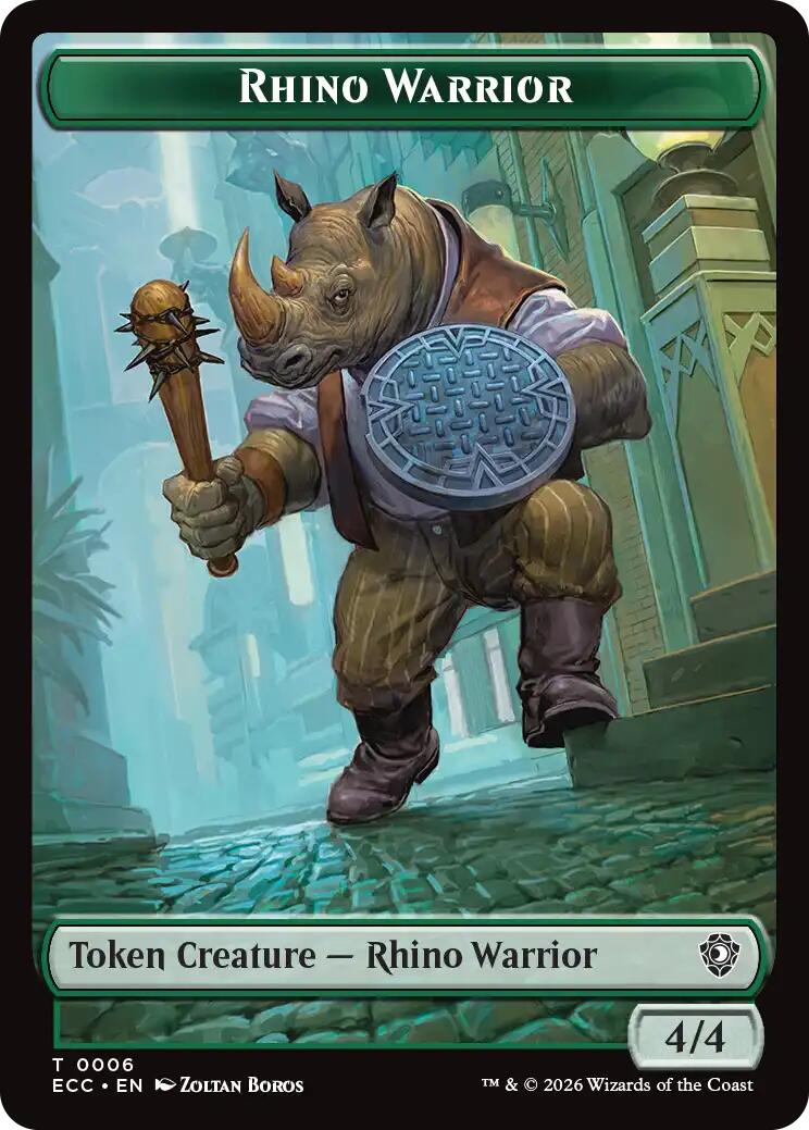 Rhino Warrior // Elemental (0010) Double-Sided Token [Lorwyn Eclipsed Tokens] | L.A. Mood Comics and Games
