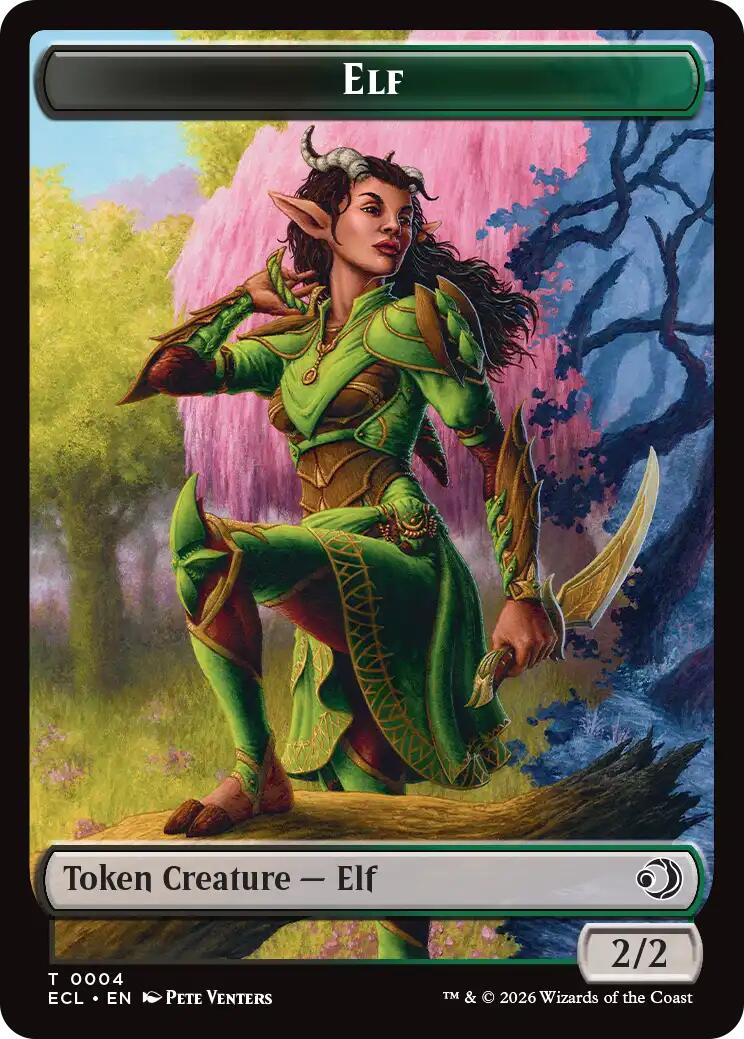 Elf // Kithkin (0007) Double-Sided Token [Lorwyn Eclipsed Tokens] | L.A. Mood Comics and Games
