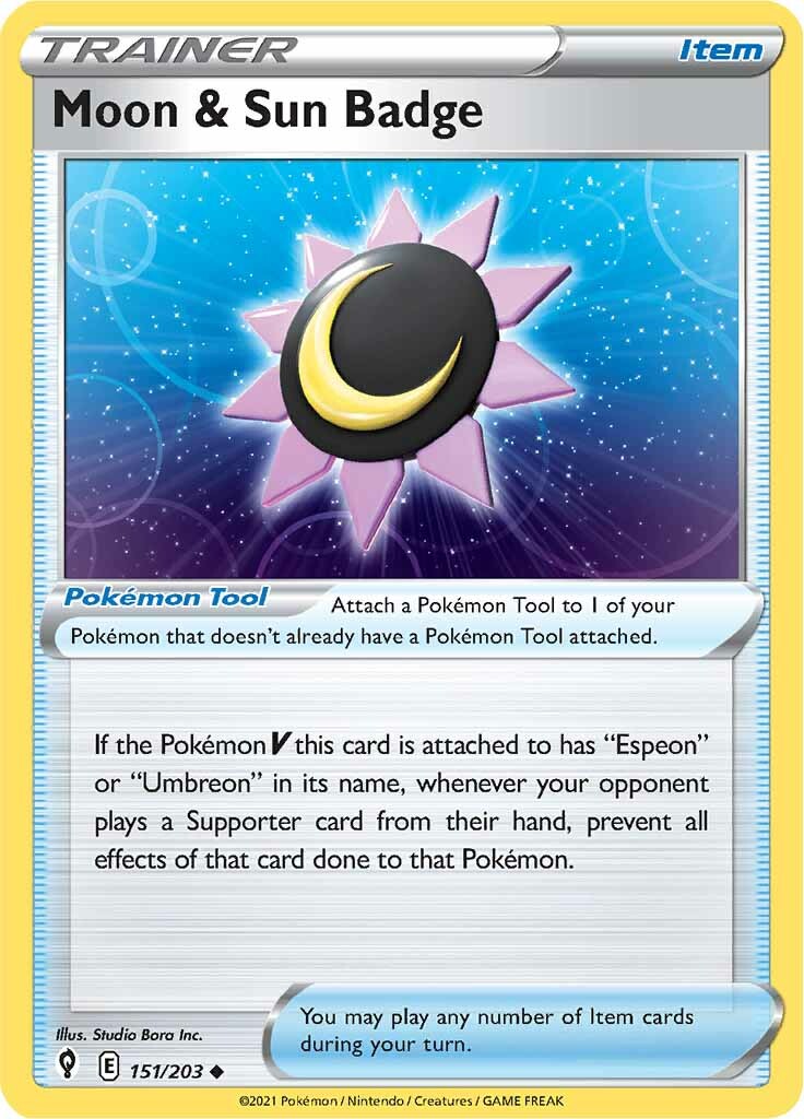 Moon & Sun Badge (151/203) [Sword & Shield: Evolving Skies] | L.A. Mood Comics and Games