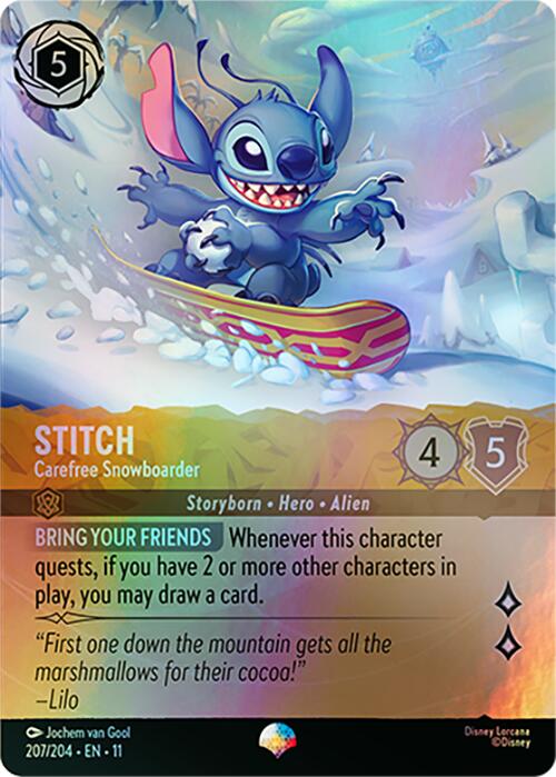 Stitch - Carefree Snowboarder (Epic) (207/204) [Winterspell] | L.A. Mood Comics and Games