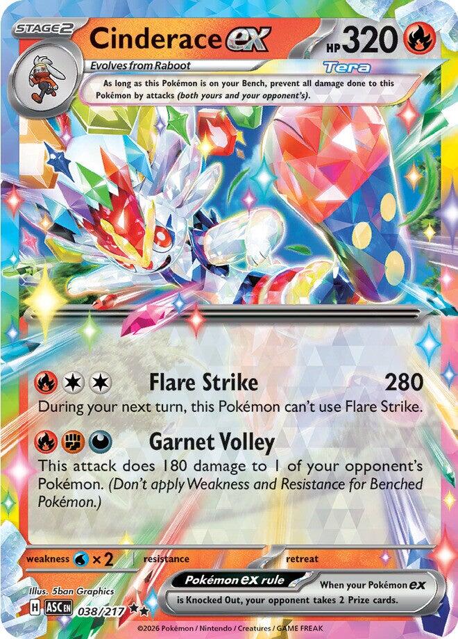 Cinderace ex (038/217) [Mega Evolution: Ascended Heroes] | L.A. Mood Comics and Games