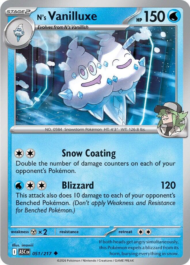 N's Vanilluxe (051/217) [Mega Evolution: Ascended Heroes] | L.A. Mood Comics and Games