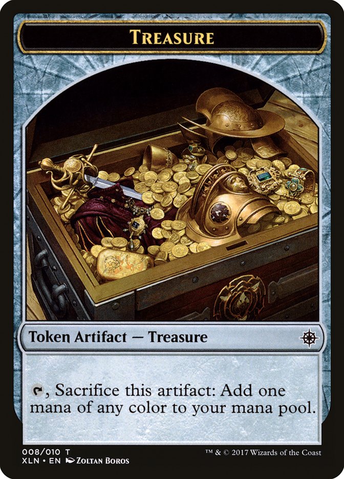 Dinosaur // Treasure (008) Double-Sided Token [Ixalan Tokens] | L.A. Mood Comics and Games