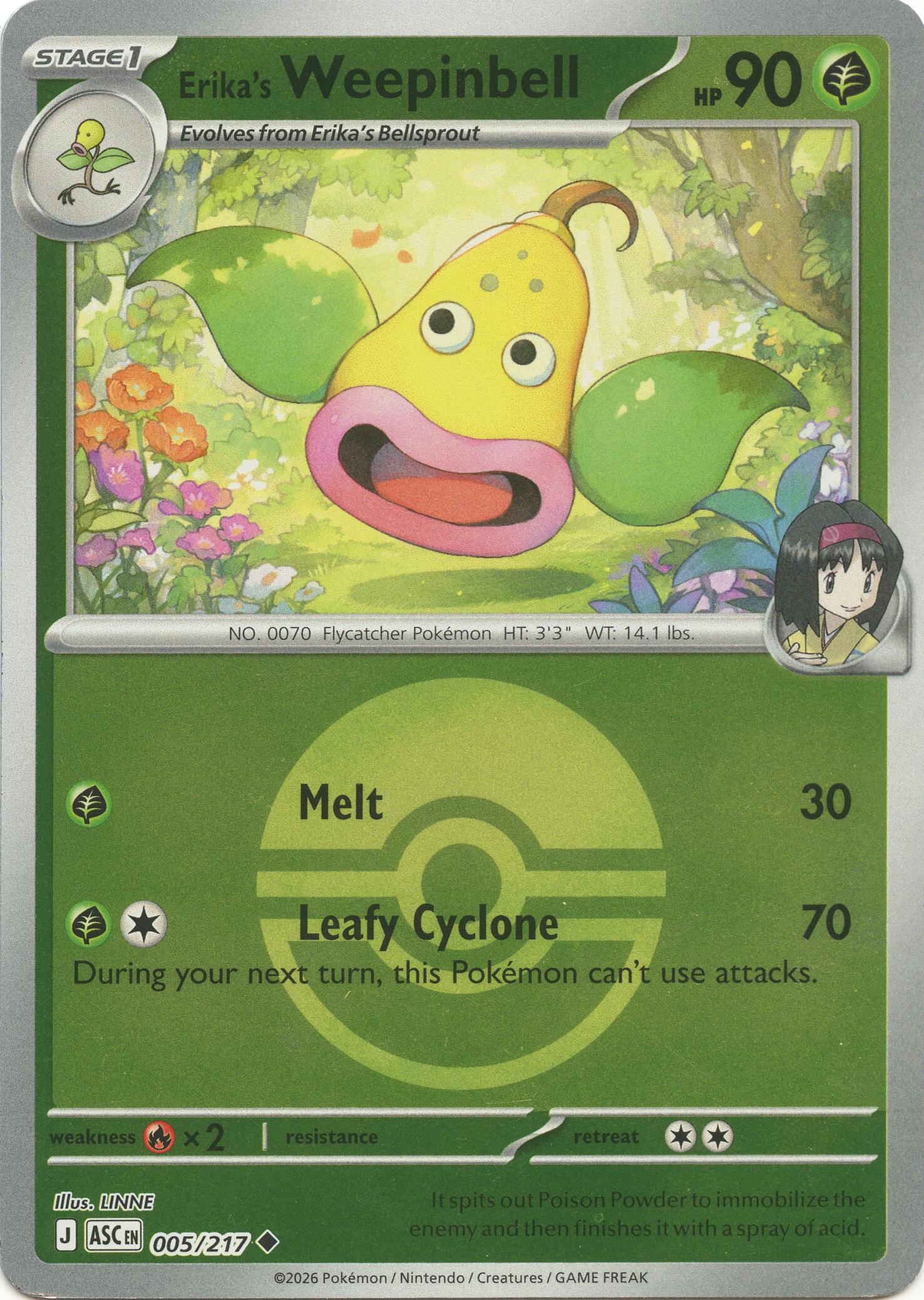 Erika's Weepinbell (005/217) (Poke Ball) [Mega Evolution: Ascended Heroes] | L.A. Mood Comics and Games