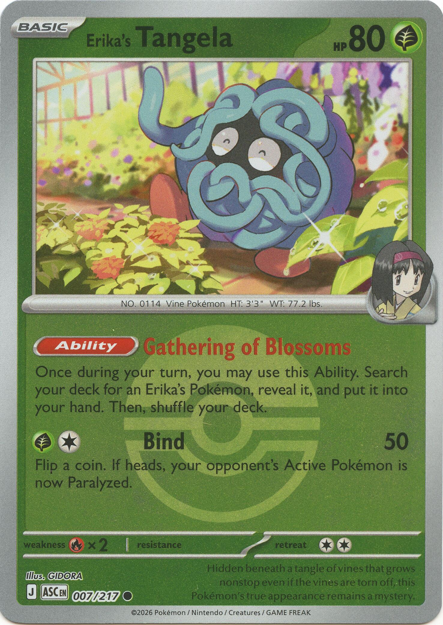 Erika's Tangela (007/217) (Poke Ball) [Mega Evolution: Ascended Heroes] | L.A. Mood Comics and Games