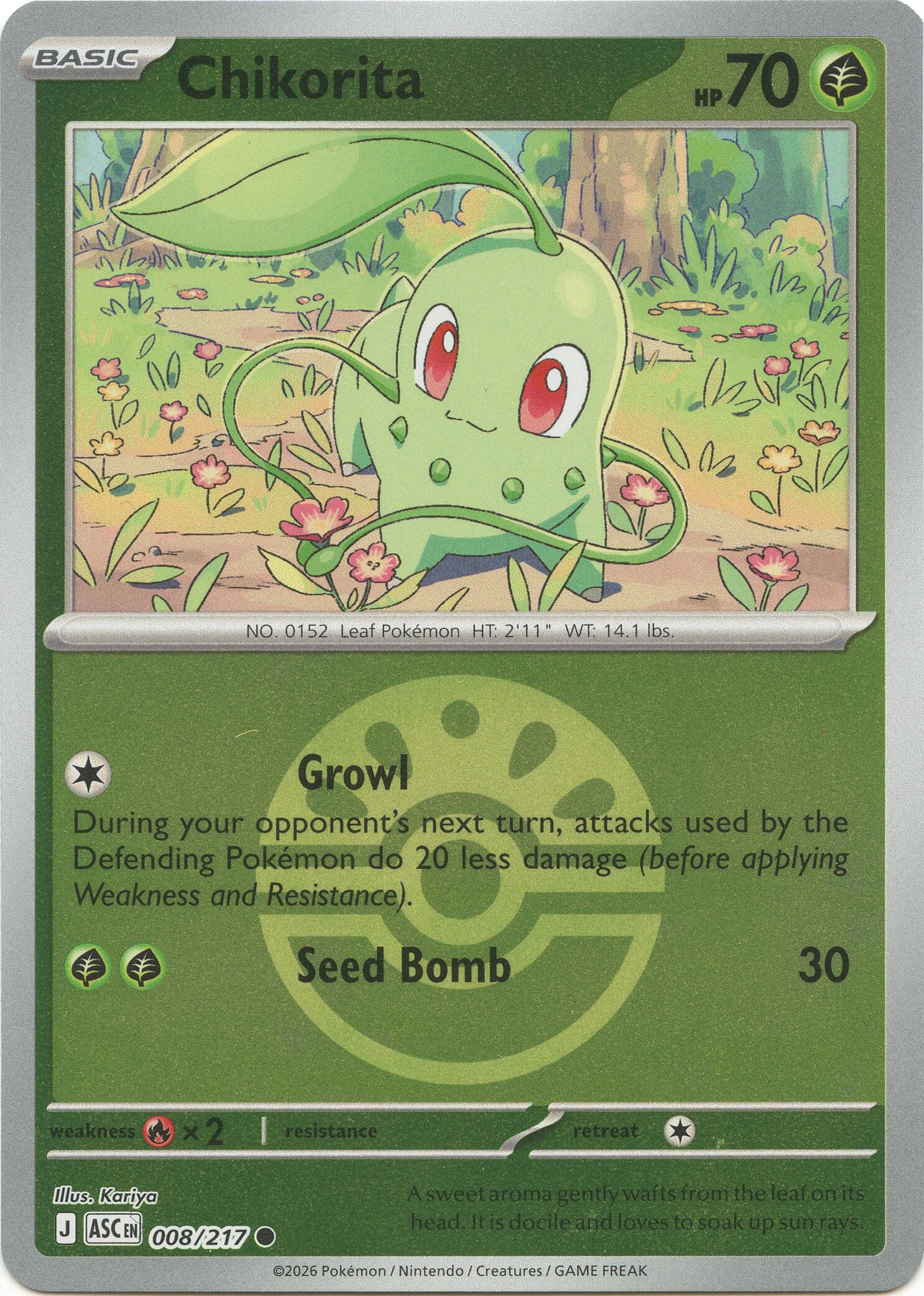 Chikorita (008/217) (Friend Ball) [Mega Evolution: Ascended Heroes] | L.A. Mood Comics and Games