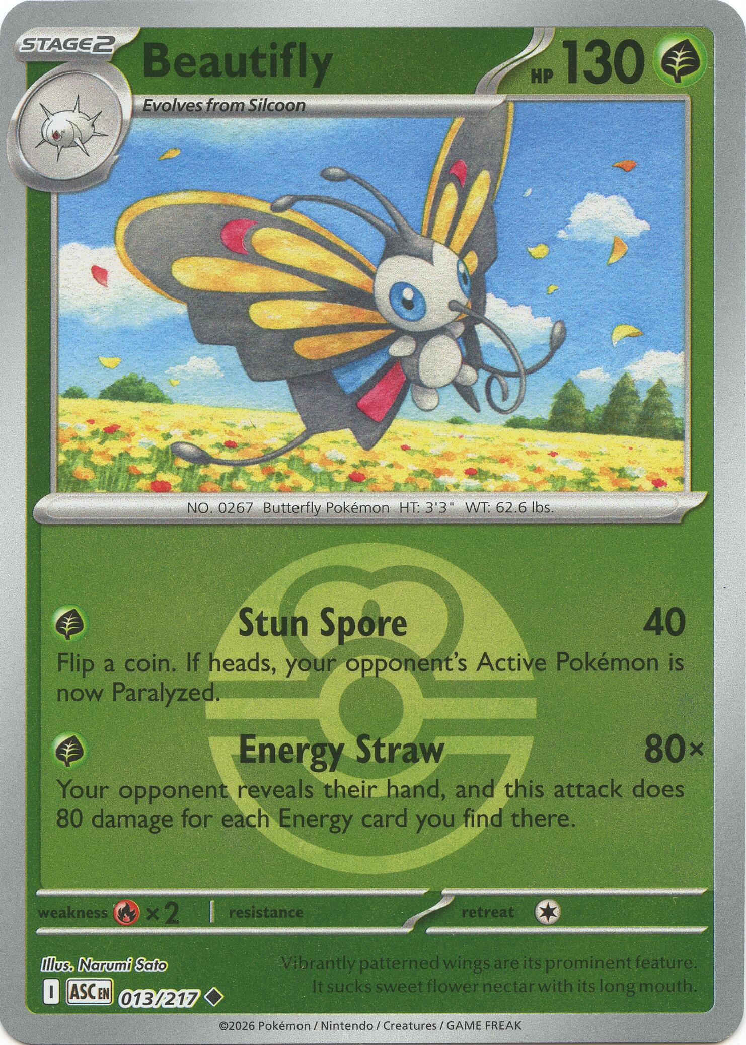 Beautifly (013/217) (Love Ball) [Mega Evolution: Ascended Heroes] | L.A. Mood Comics and Games