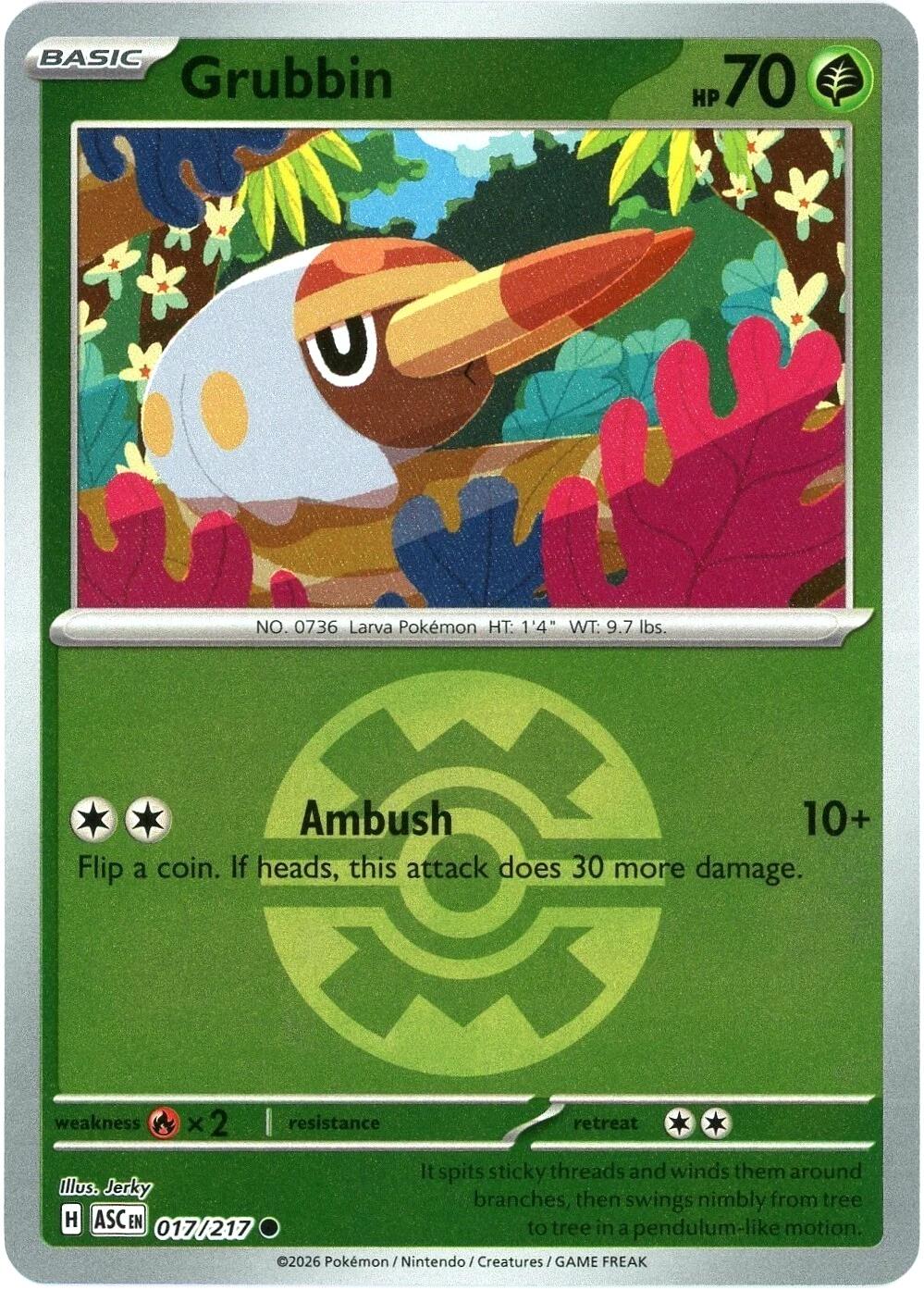 Grubbin (017/217) (Quick Ball) [Mega Evolution: Ascended Heroes] | L.A. Mood Comics and Games
