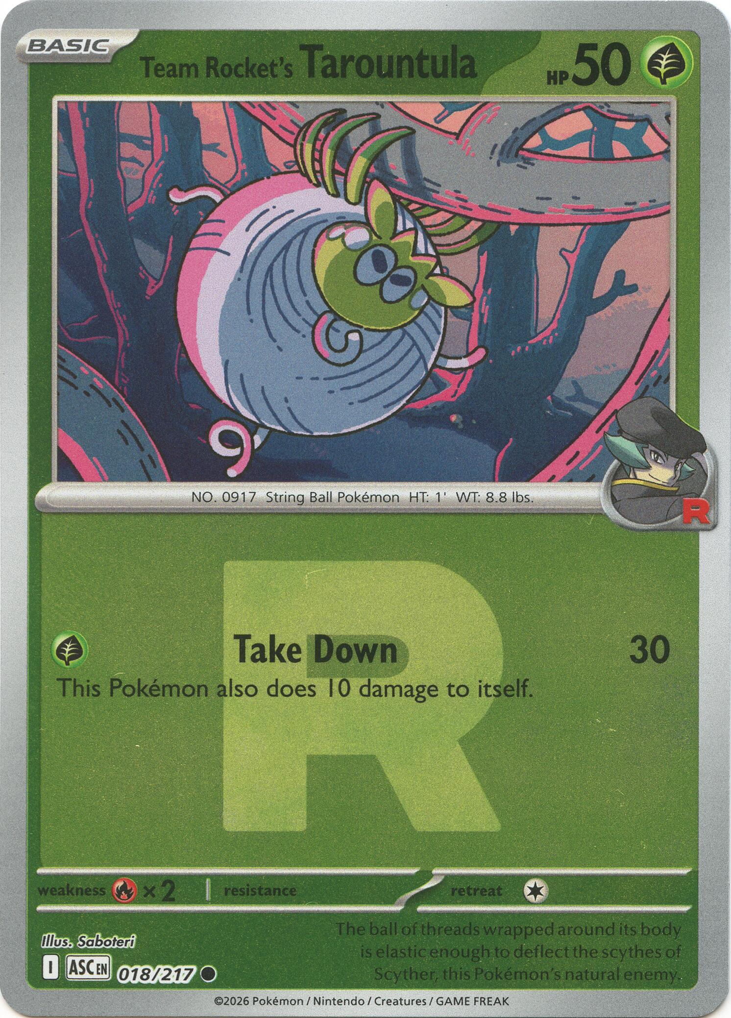 Team Rocket's Tarountula (018/217) (Team Rocket) [Mega Evolution: Ascended Heroes] | L.A. Mood Comics and Games
