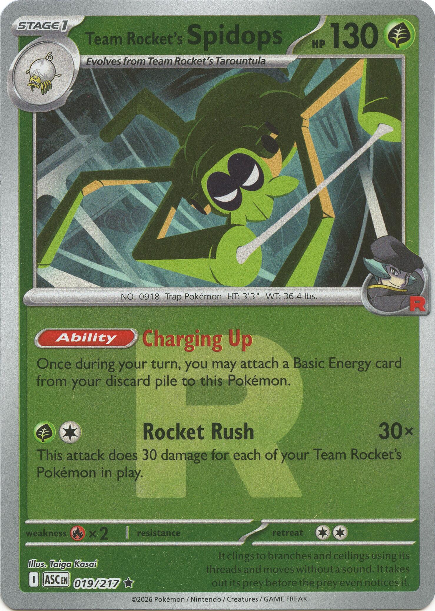 Team Rocket's Spidops (019/217) (Team Rocket) [Mega Evolution: Ascended Heroes] | L.A. Mood Comics and Games