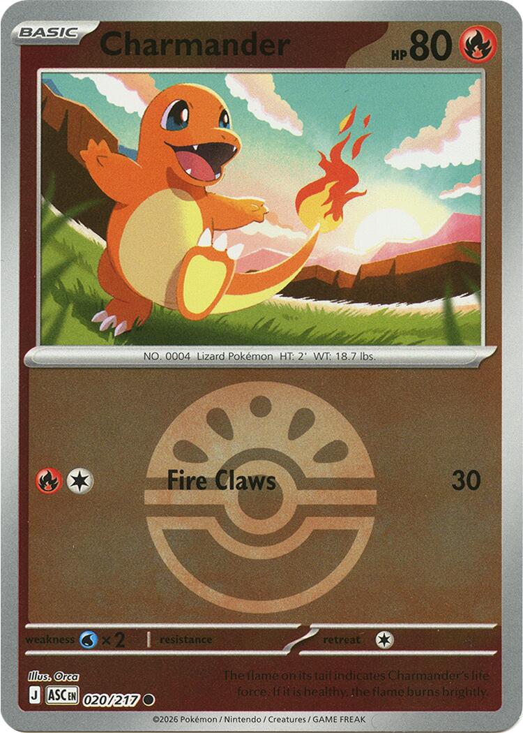 Charmander (020/217) (Quick Ball) [Mega Evolution: Ascended Heroes] | L.A. Mood Comics and Games