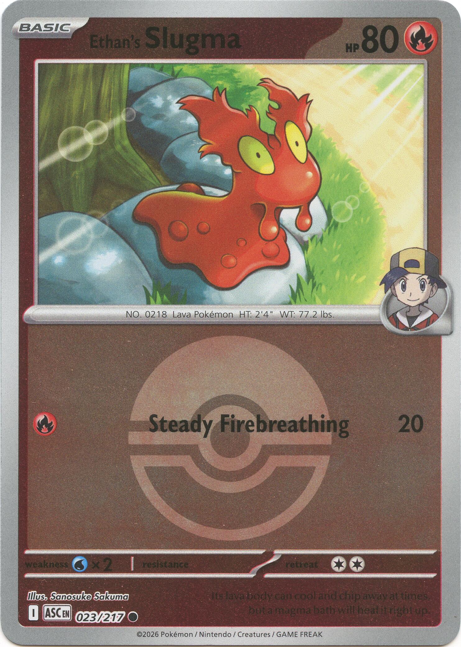 Ethan's Slugma (023/217) (Poke Ball) [Mega Evolution: Ascended Heroes] | L.A. Mood Comics and Games