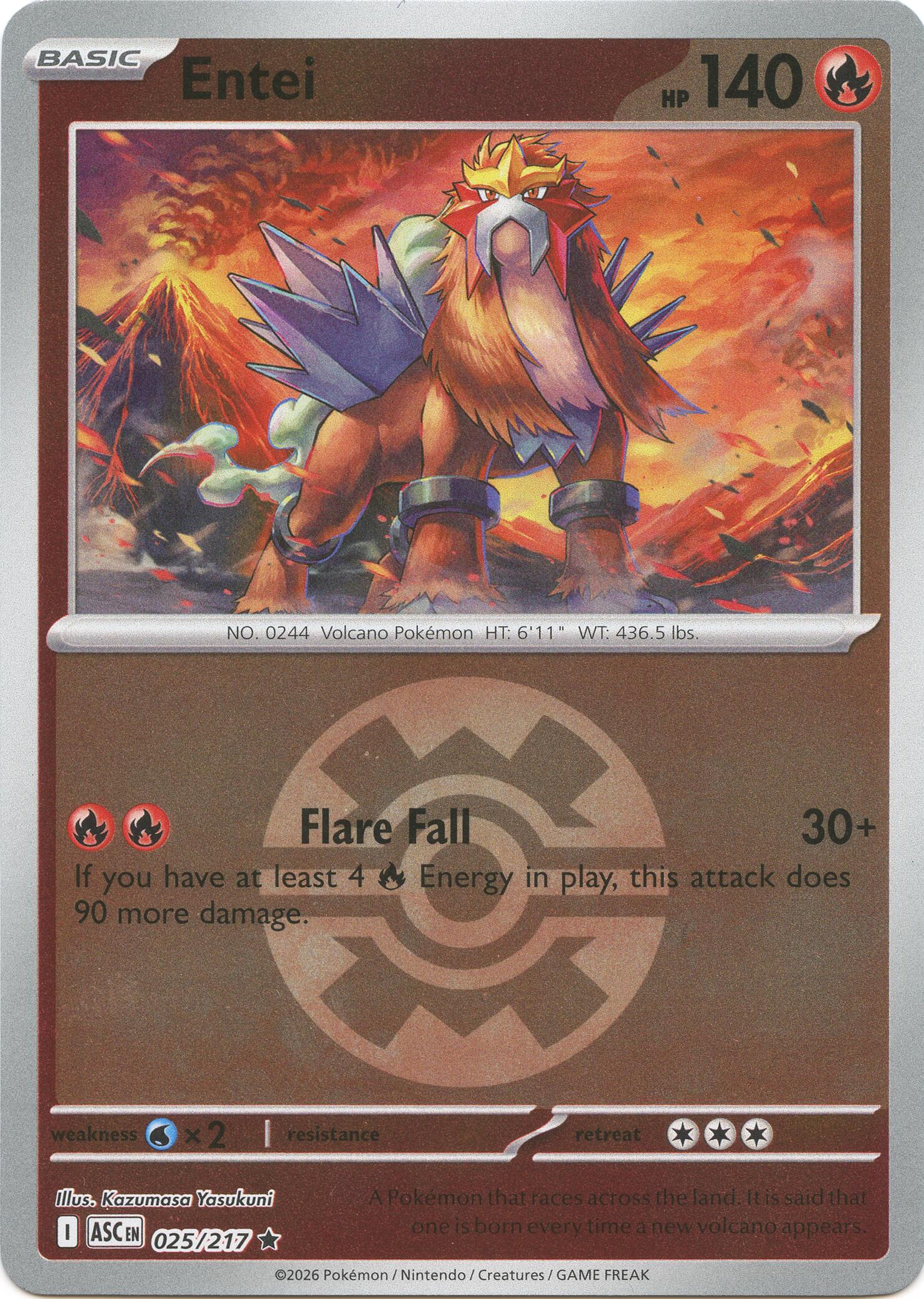 Entei (025/217) (Quick Ball) [Mega Evolution: Ascended Heroes] | L.A. Mood Comics and Games