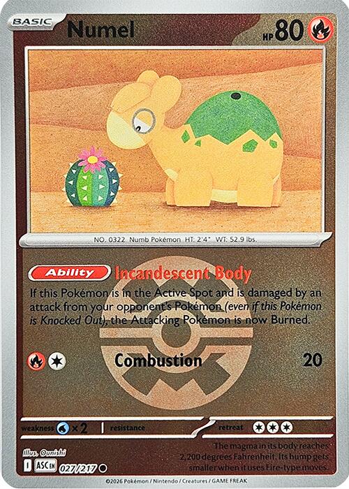 Numel (027/217) (Quick Ball) [Mega Evolution: Ascended Heroes] | L.A. Mood Comics and Games