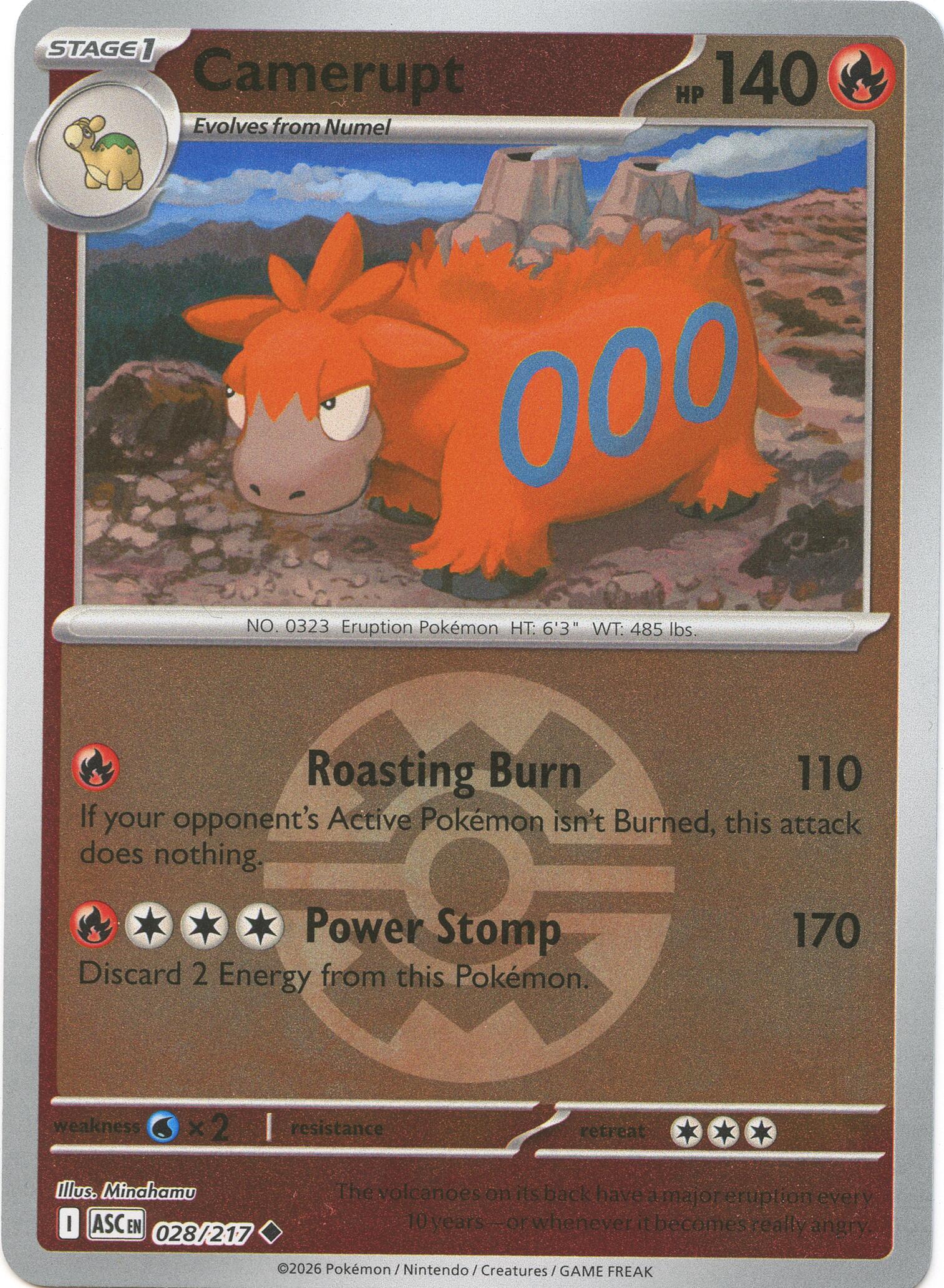 Camerupt (028/217) (Quick Ball) [Mega Evolution: Ascended Heroes] | L.A. Mood Comics and Games