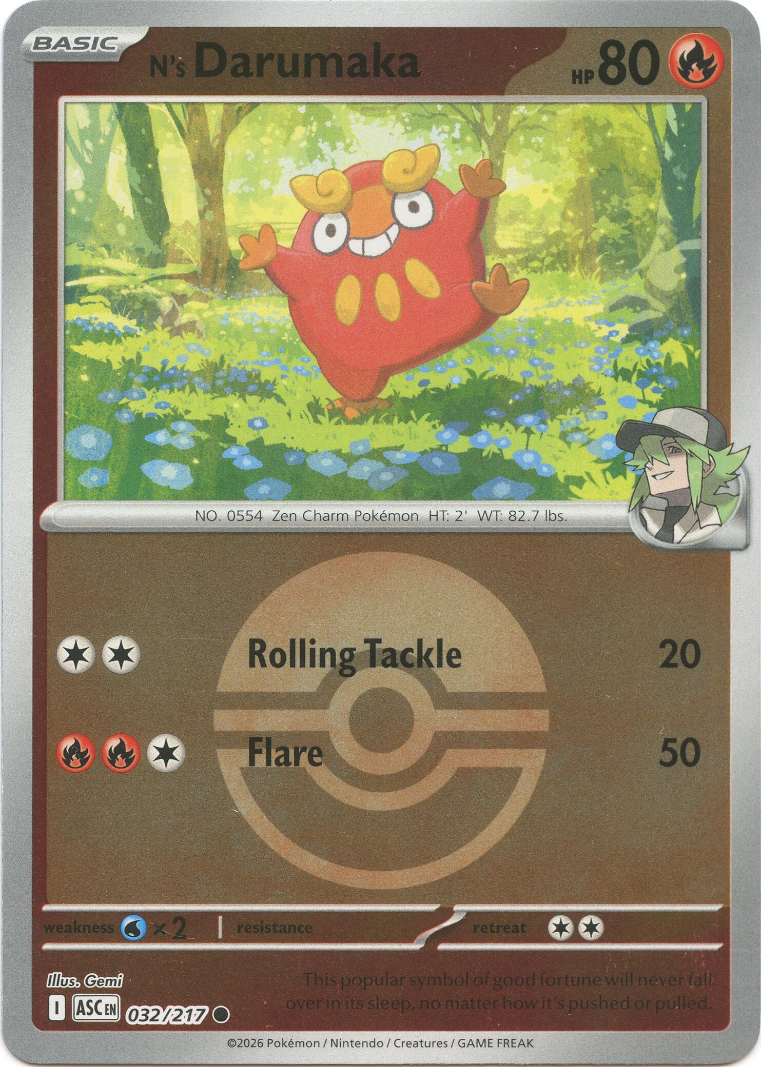 N's Darumaka (032/217) (Poke Ball) [Mega Evolution: Ascended Heroes] | L.A. Mood Comics and Games