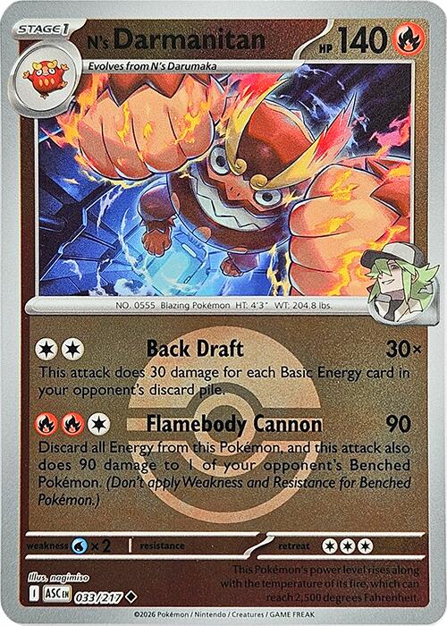 N's Darmanitan (033/217) (Poke Ball) [Mega Evolution: Ascended Heroes] | L.A. Mood Comics and Games