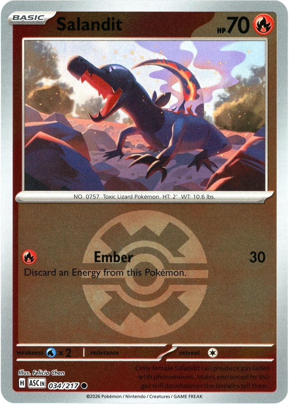 Salandit (034/217) (Quick Ball) [Mega Evolution: Ascended Heroes] | L.A. Mood Comics and Games