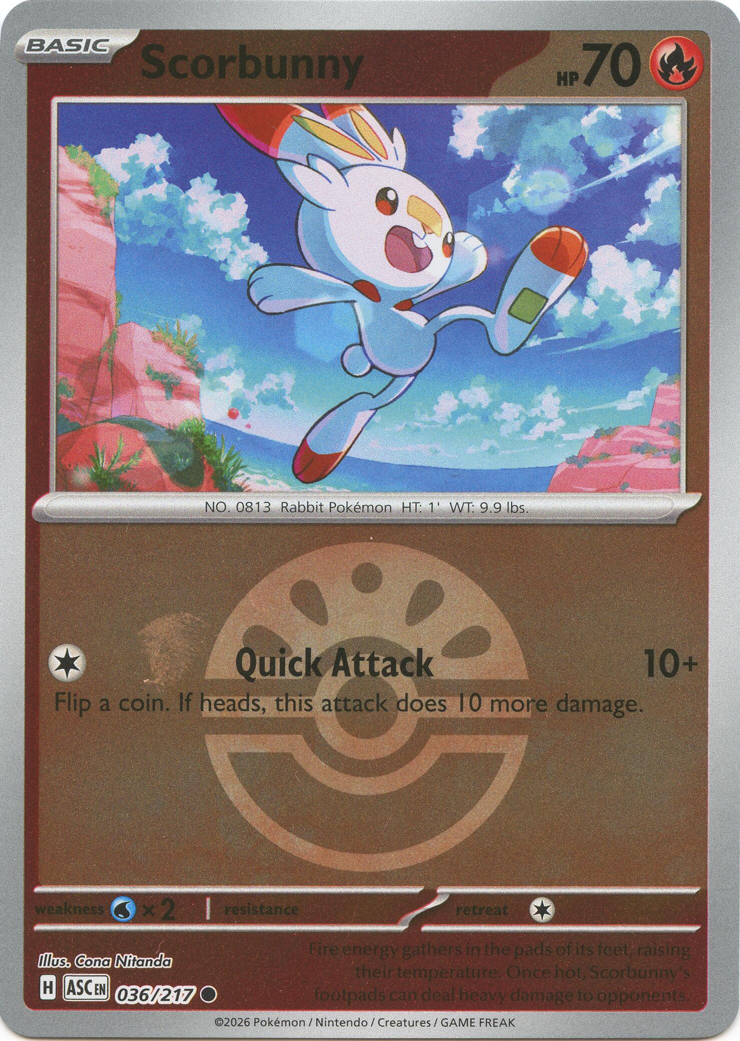 Scorbunny (036/217) (Friend Ball) [Mega Evolution: Ascended Heroes] | L.A. Mood Comics and Games